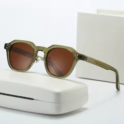 Lunettes de Soleil Polarisées Rétro Polygone Homme & Femme - Monture TR90 Ultralégère