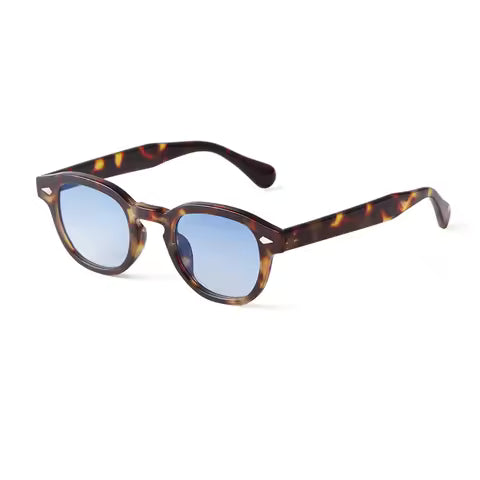 Lunettes de soleil rondes vintage UV400 pour hommes et femmes - Style rétro avec rivets et verres carrés