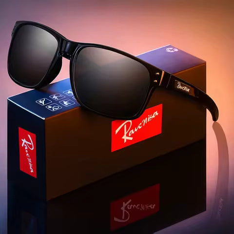 Lunettes de soleil homme carrées polarisées TR90 - Protection UV