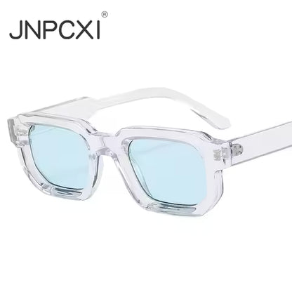 Lunettes de Soleil Carrées Rétro pour Femmes et Hommes - Verres Clairs UV400