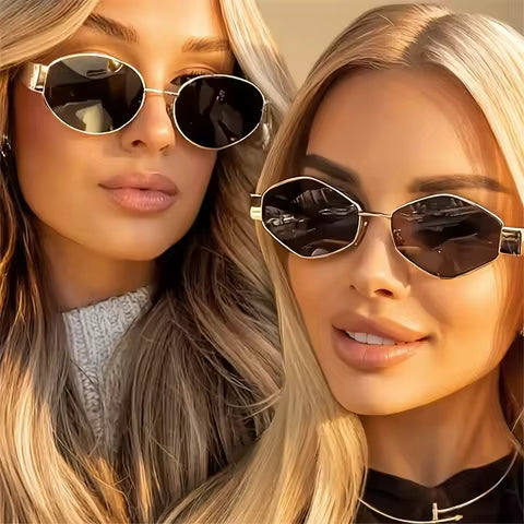 Lunettes de Soleil Rétro Rondes en Métal - Style Vintage Punk pour Femmes