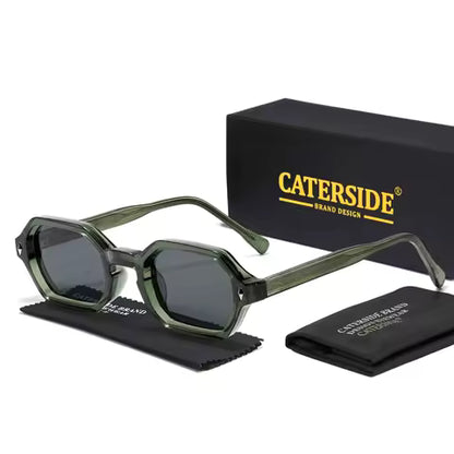 Lunettes de soleil polygonales CATERSIDE pour homme - Monture petite, verres dégradés, style été
