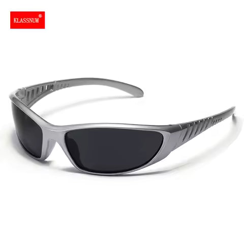 Lunettes de Soleil Y2K Argentées Futuristes pour Femmes et Hommes