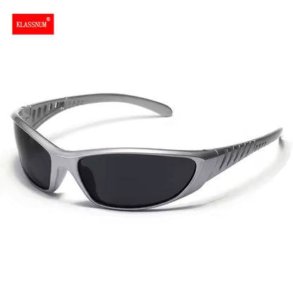 Lunettes de Soleil Y2K Argentées Futuristes pour Femmes et Hommes