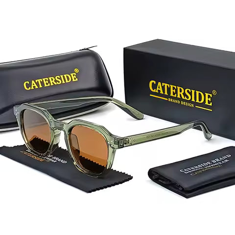 Lunettes de soleil polarisées CATERSIDE Rétro - Monture Ultralégère TR90 pour Homme & Femme