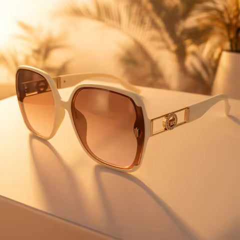 Lunettes de soleil carrées oversize femme - Style vintage luxe