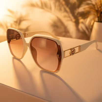 Lunettes de soleil carrées oversize femme - Style vintage luxe