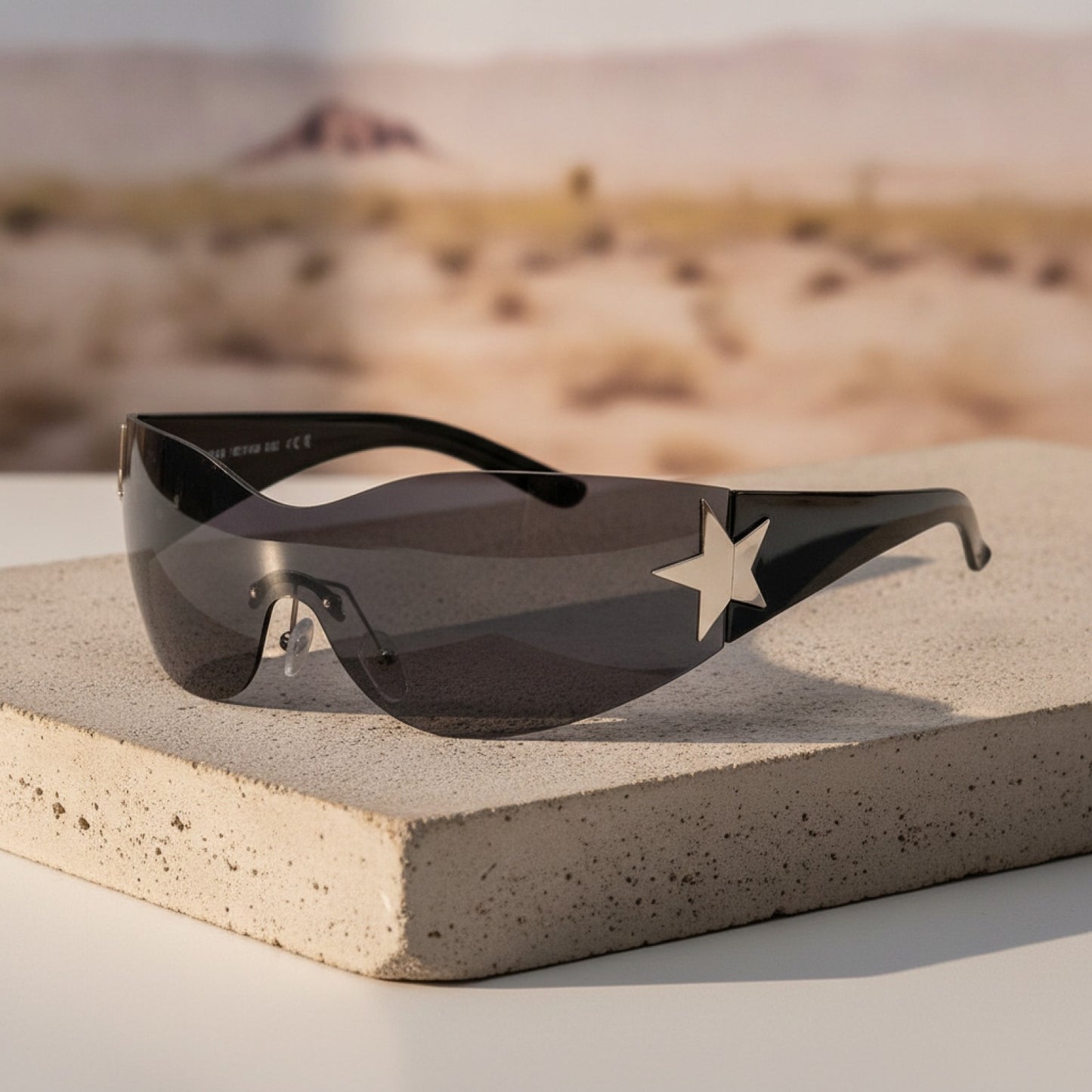 Lunettes de Soleil Punk Rondes Sans Monture Y2K pour Homme et Femme