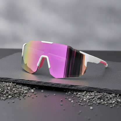 Lunettes de Soleil Cyclisme Grand Cadre UV400 Coupe-Vent pour Sports de Plein Air