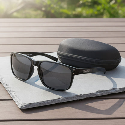 Lunettes de soleil homme carrées polarisées TR90 - Protection UV