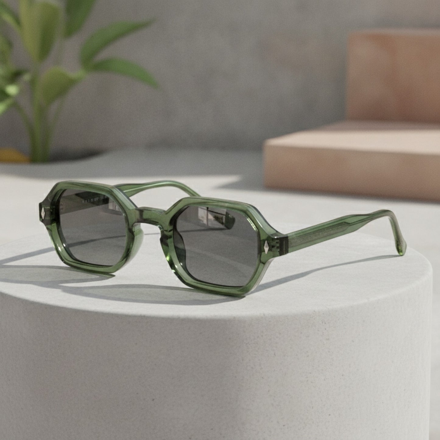 Lunettes de soleil polygonales CATERSIDE pour homme - Monture petite, verres dégradés, style été