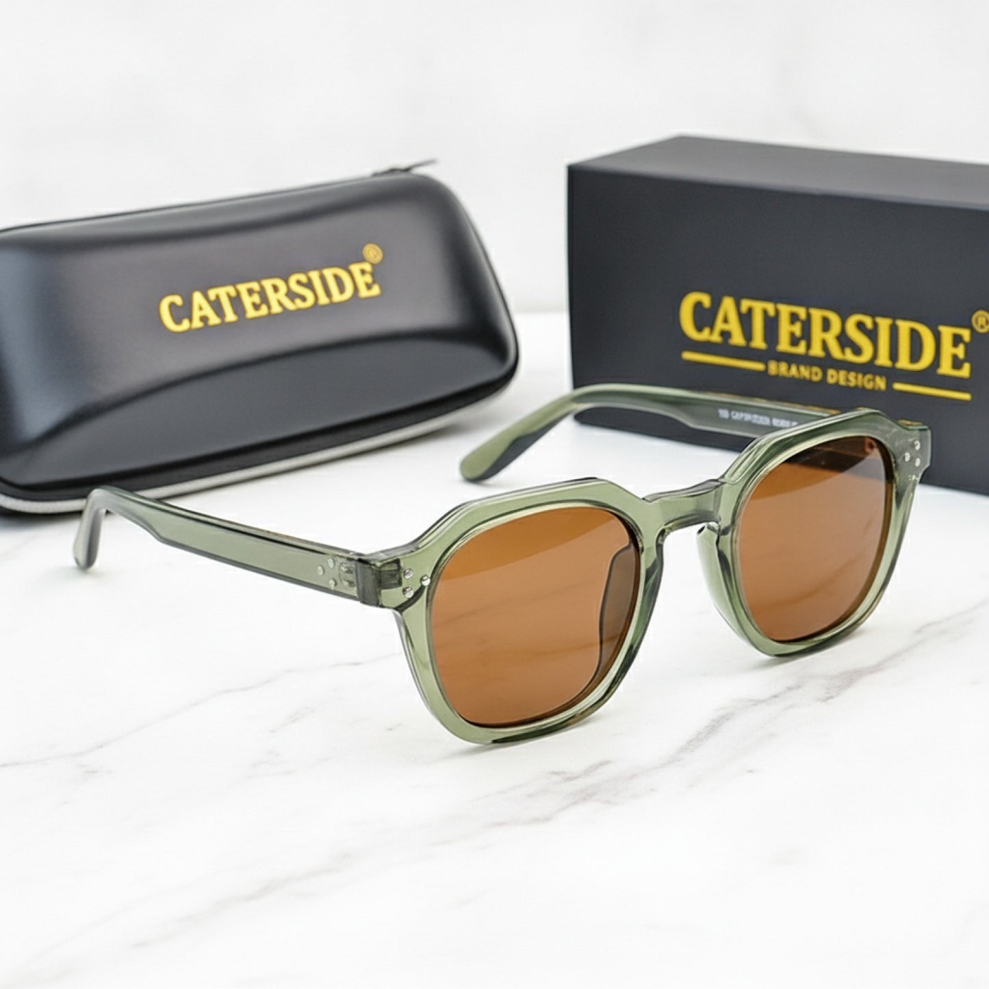 Lunettes de soleil polarisées CATERSIDE Rétro - Monture Ultralégère TR90 pour Homme & Femme