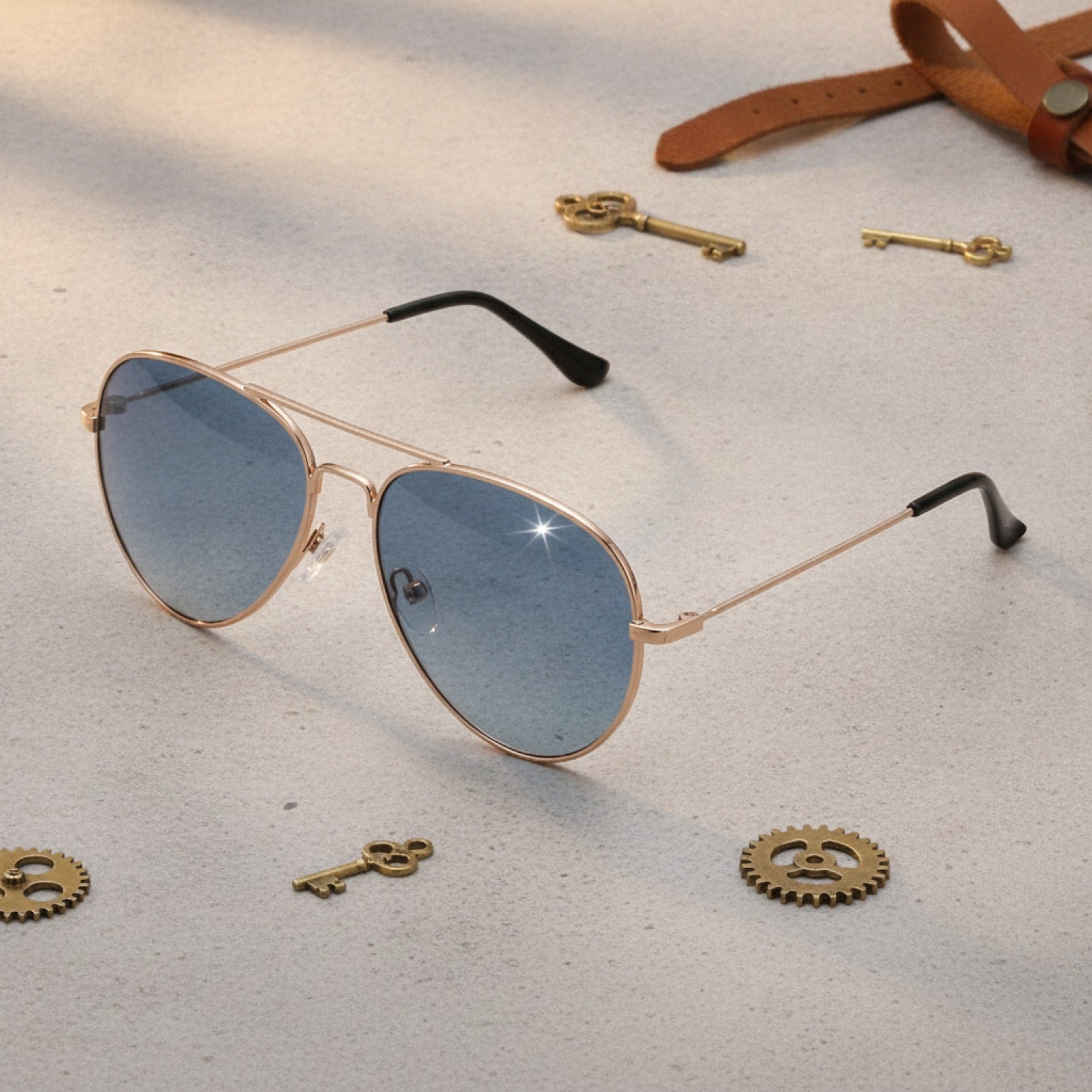 Lunettes de Soleil Polarisées Steampunk pour Homme et Femme