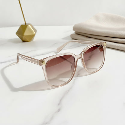 Lunettes de soleil femme vintage surdimensionnées carrées à grand cadre dégradé