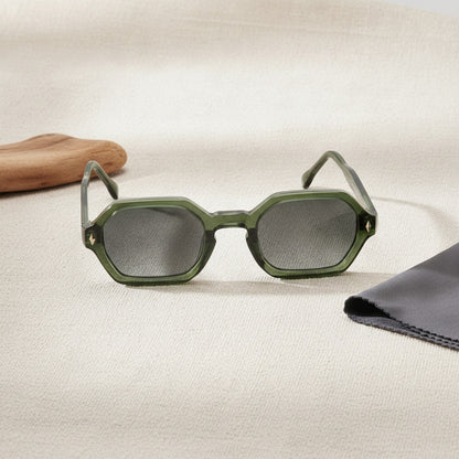 Lunettes de soleil polygonales CATERSIDE pour homme - Monture petite, verres dégradés, style été