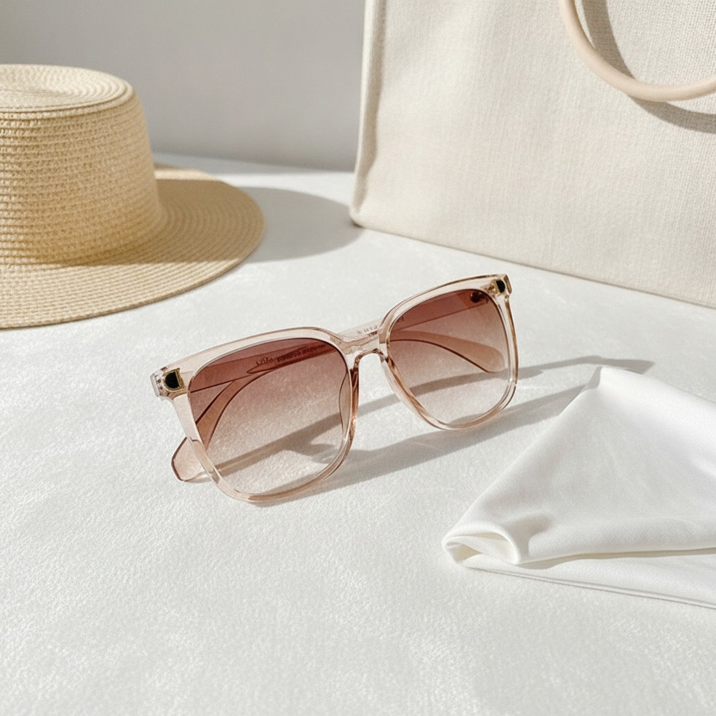 Lunettes de soleil femme vintage surdimensionnées carrées à grand cadre dégradé
