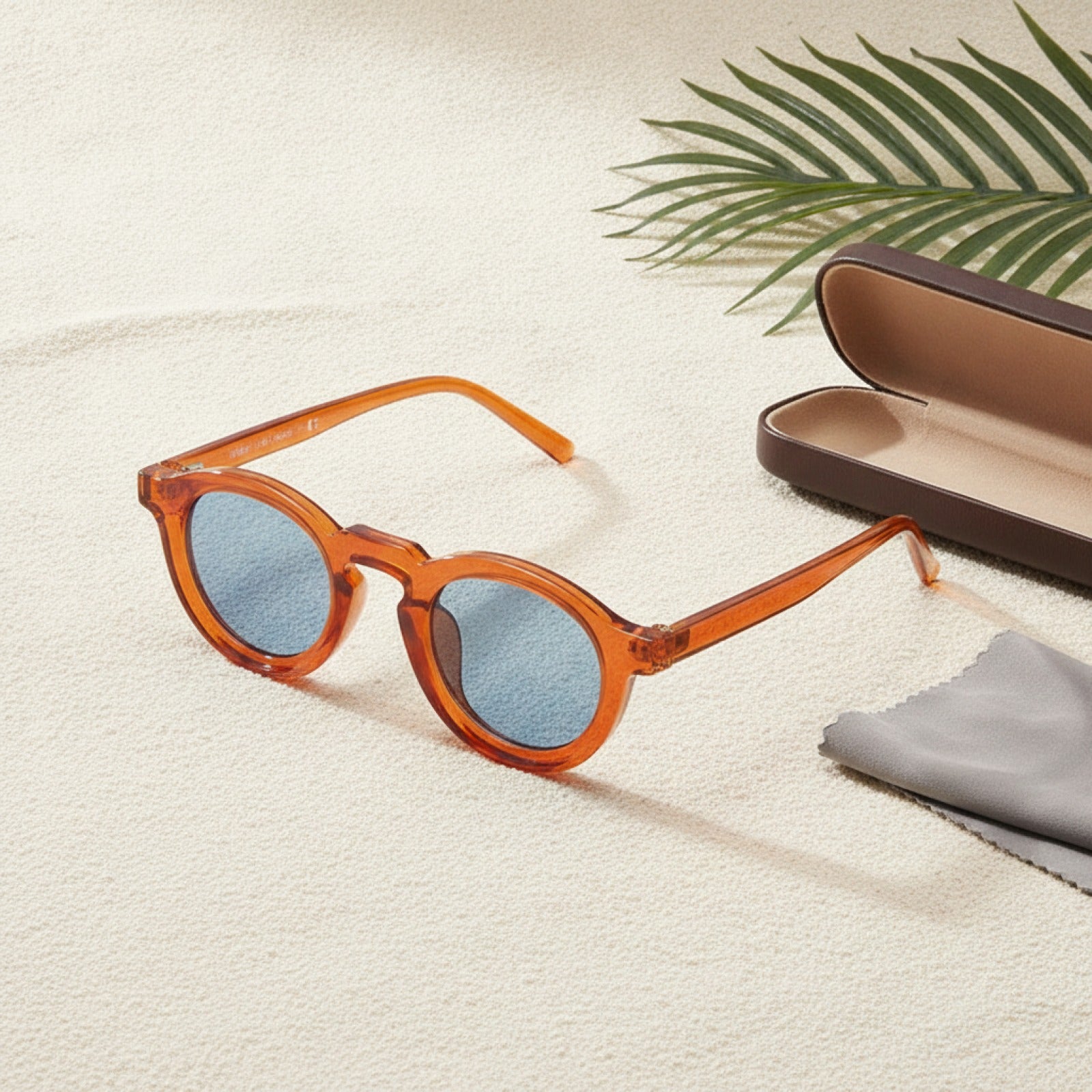 Lunettes de soleil ovales rétro homme style américain imprimé léopard UV400