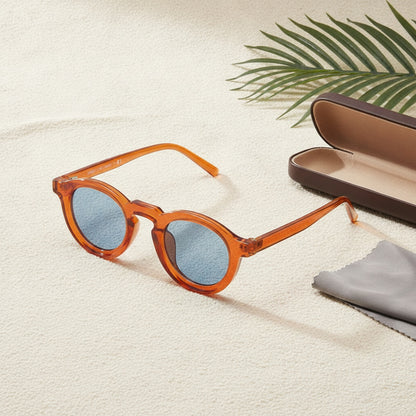 Lunettes de soleil ovales rétro homme style américain imprimé léopard UV400