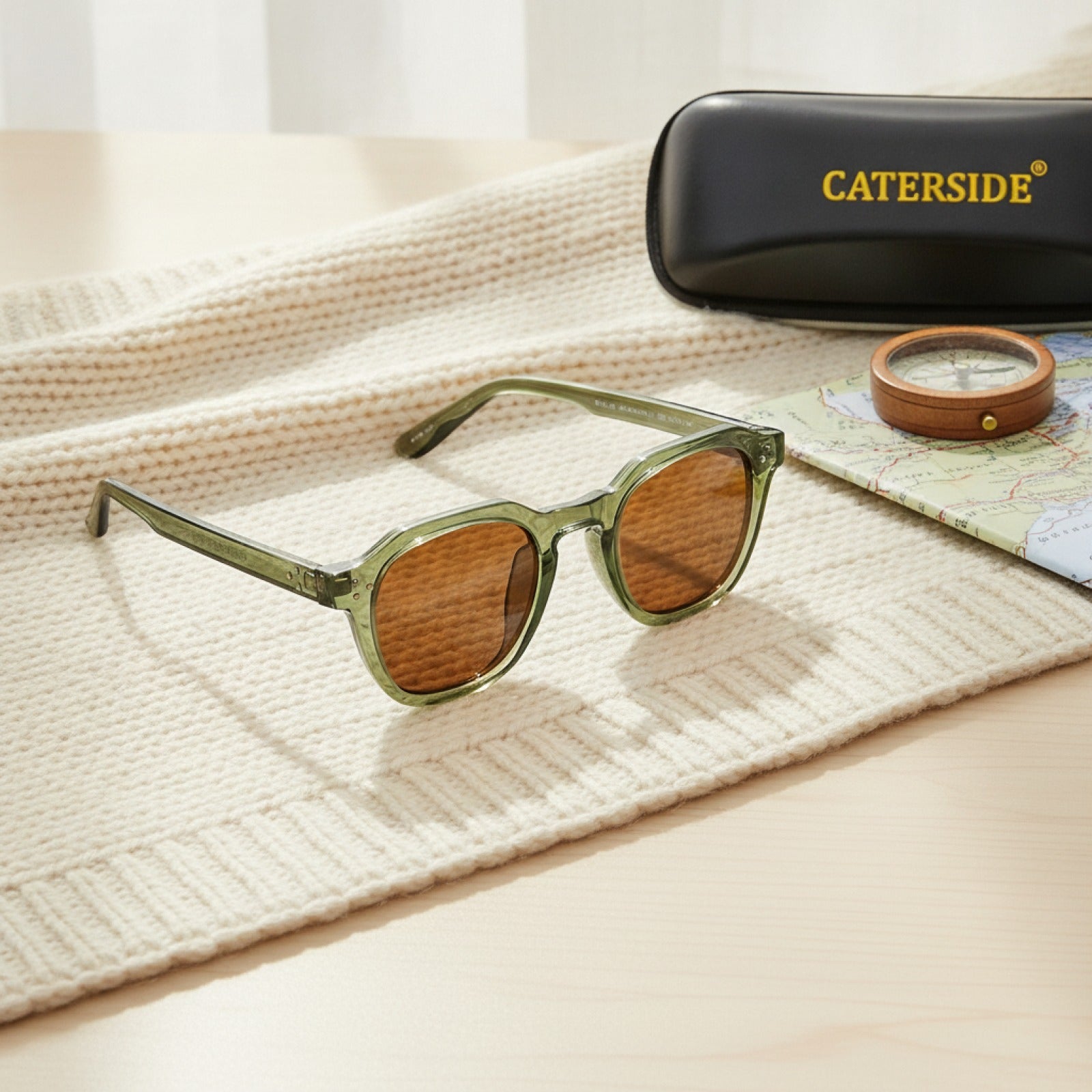 Lunettes de soleil polarisées CATERSIDE Rétro - Monture Ultralégère TR90 pour Homme & Femme
