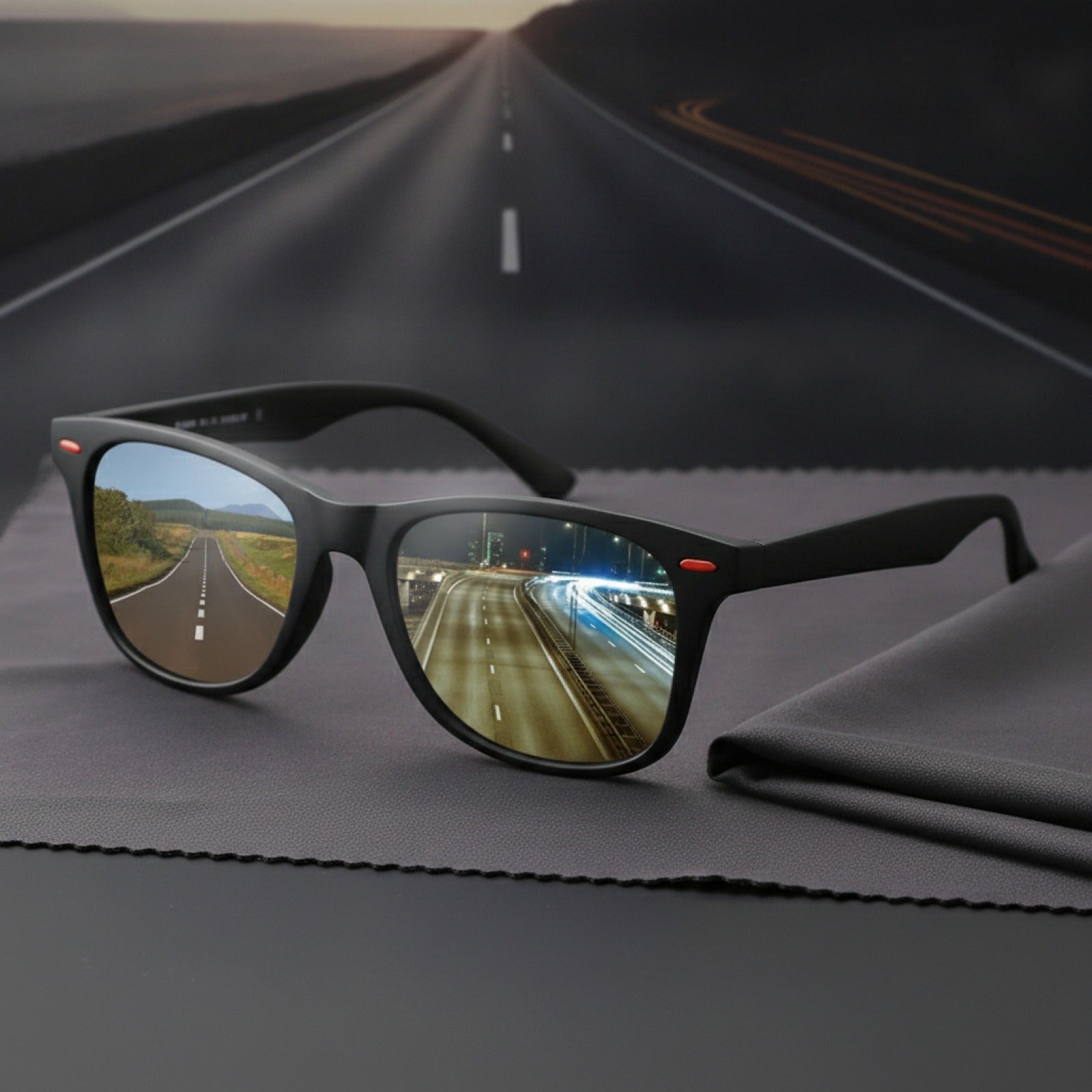 Lunettes de Soleil Polarisées Vision Nocturne pour Homme - Style Pilote Sportif