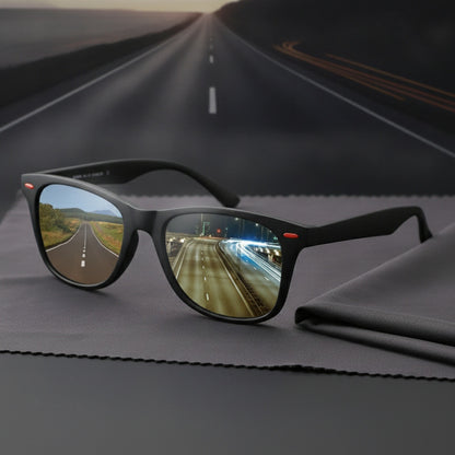 Lunettes de Soleil Polarisées Vision Nocturne pour Homme - Style Pilote Sportif