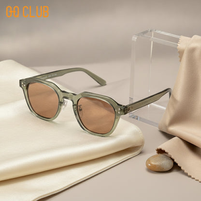 Lunettes de soleil O-Q CLUB Style Coréen Rétro UV400 pour Hommes et Femmes