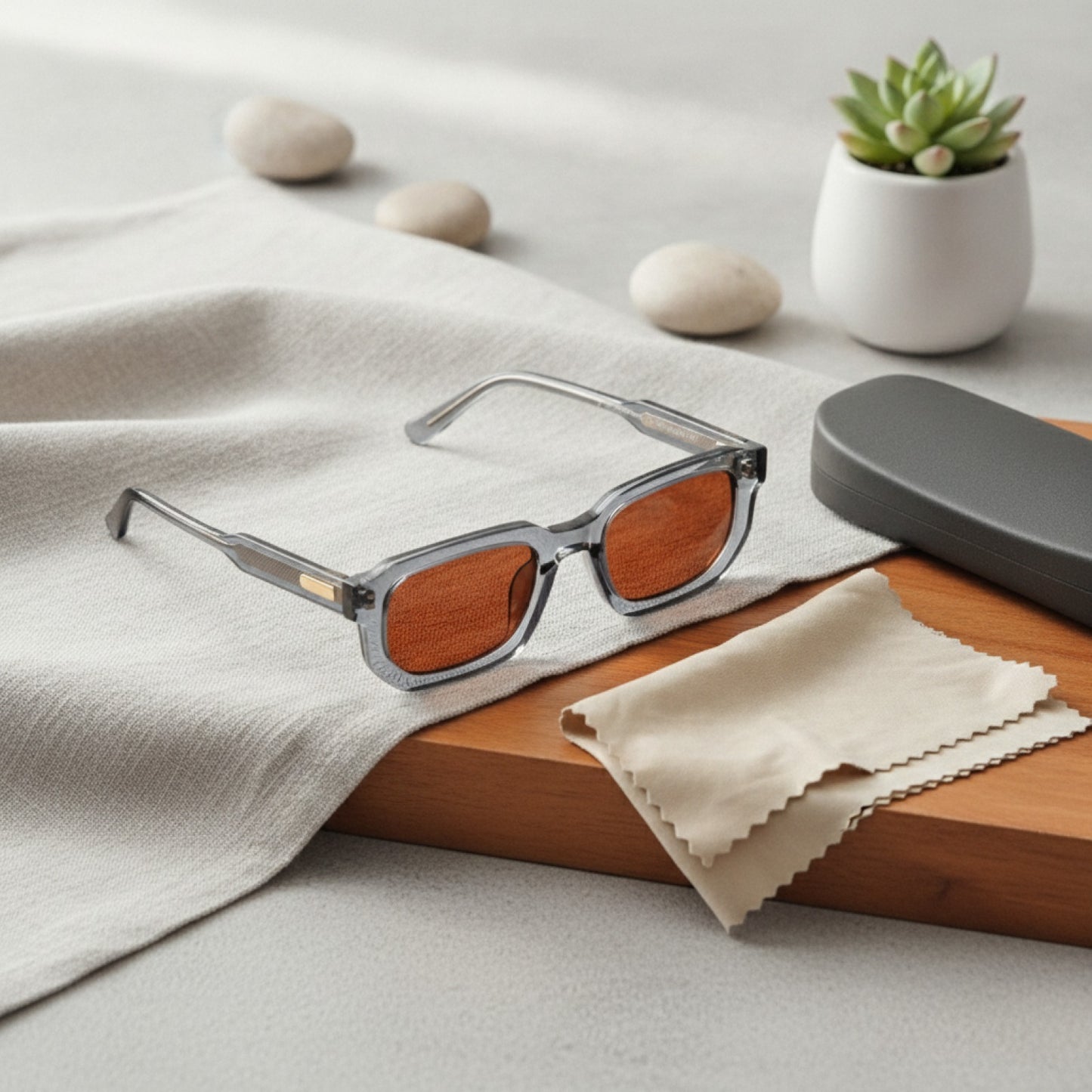 Lunettes de soleil rectangulaires en plastique pour homme et femme - Style décontracté et tendance