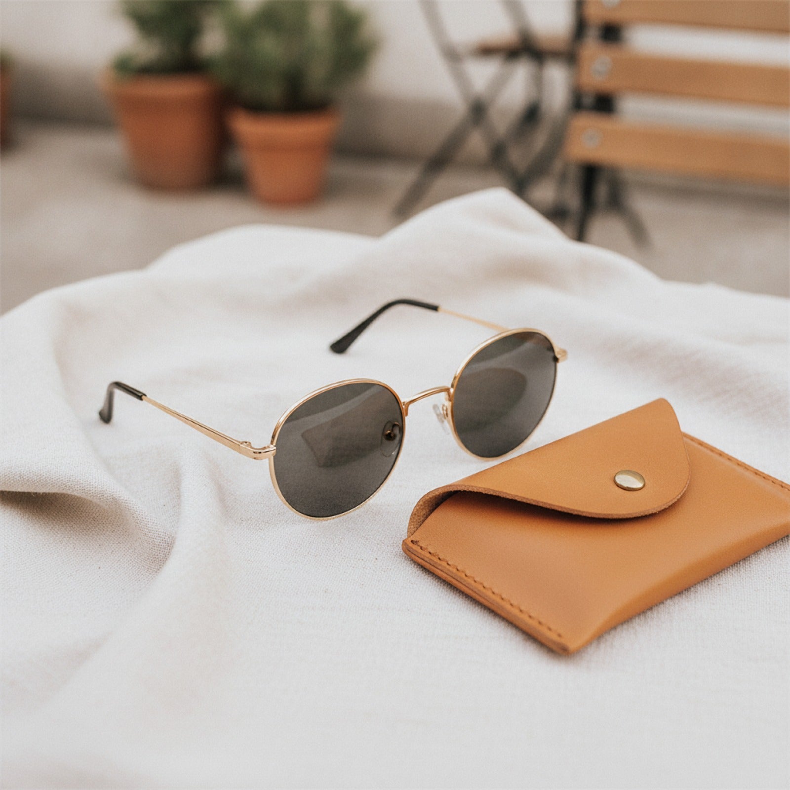 Lunettes de Soleil Rétro Rondes en Métal - Style Vintage Punk pour Femmes