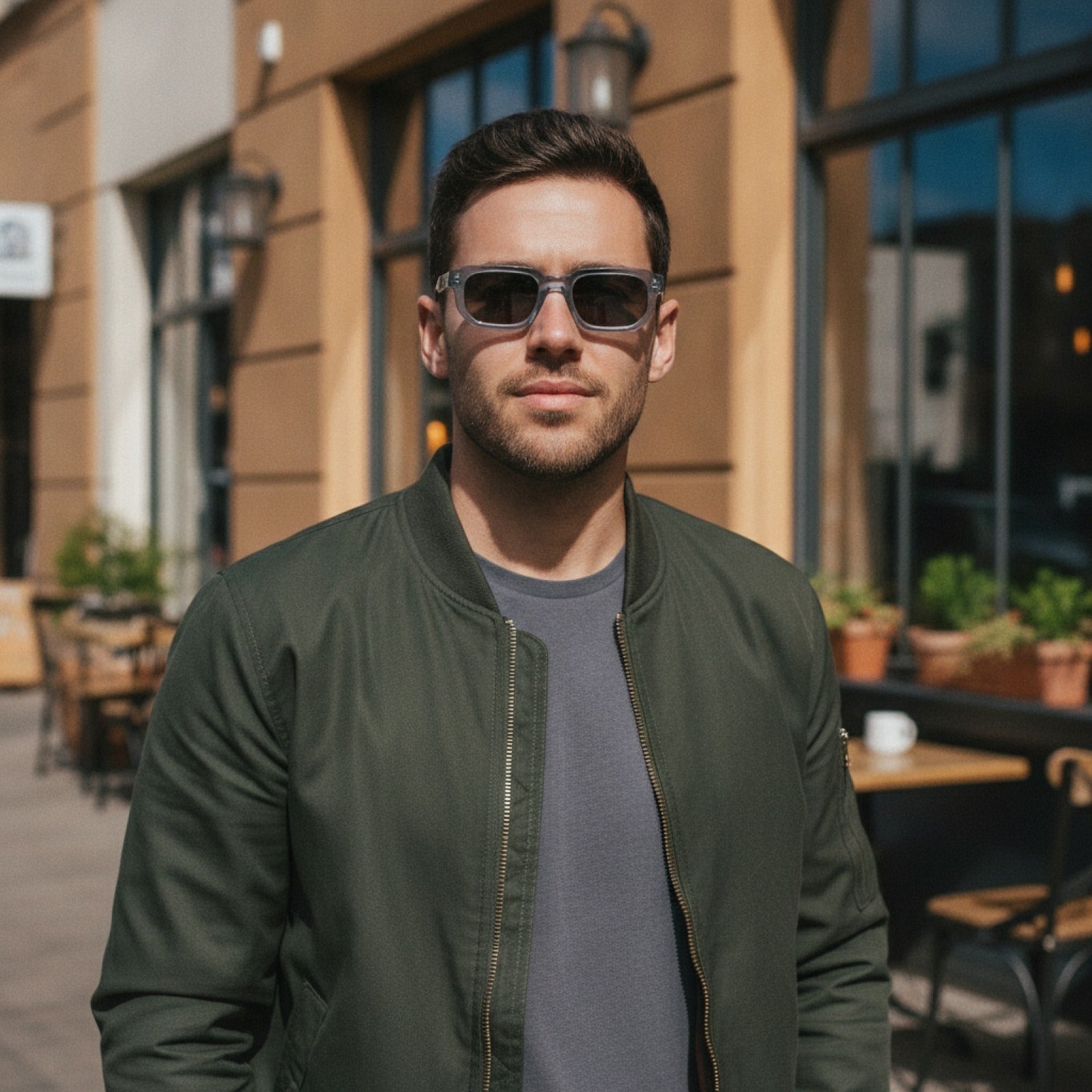 Lunettes de soleil rectangulaires en plastique pour homme et femme - Style décontracté et tendance