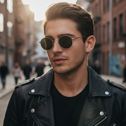 Lunettes de Soleil Rétro Rondes en Métal - Style Vintage Punk pour Femmes