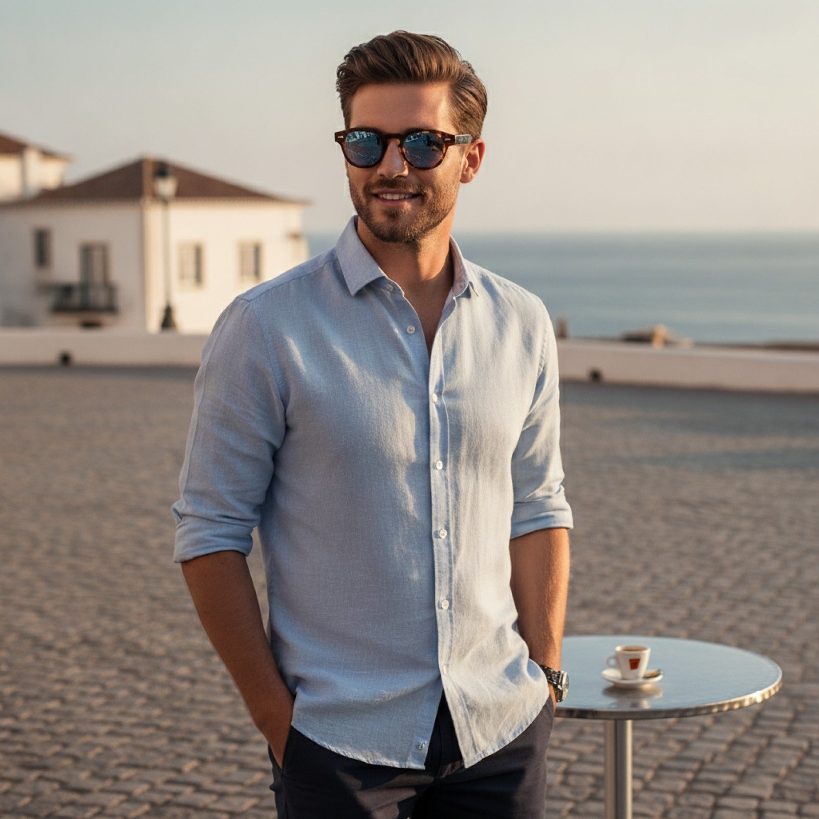 Lunettes de soleil rondes vintage UV400 pour hommes et femmes - Style rétro avec rivets et verres carrés