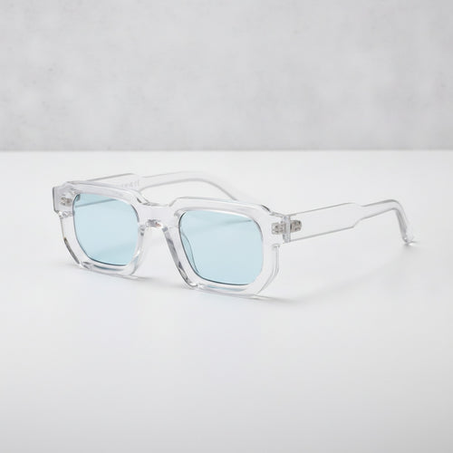 Lunettes de Soleil Carrées Rétro pour Femmes et Hommes - Verres Clairs UV400