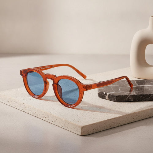 Lunettes de soleil ovales rétro homme style américain imprimé léopard UV400