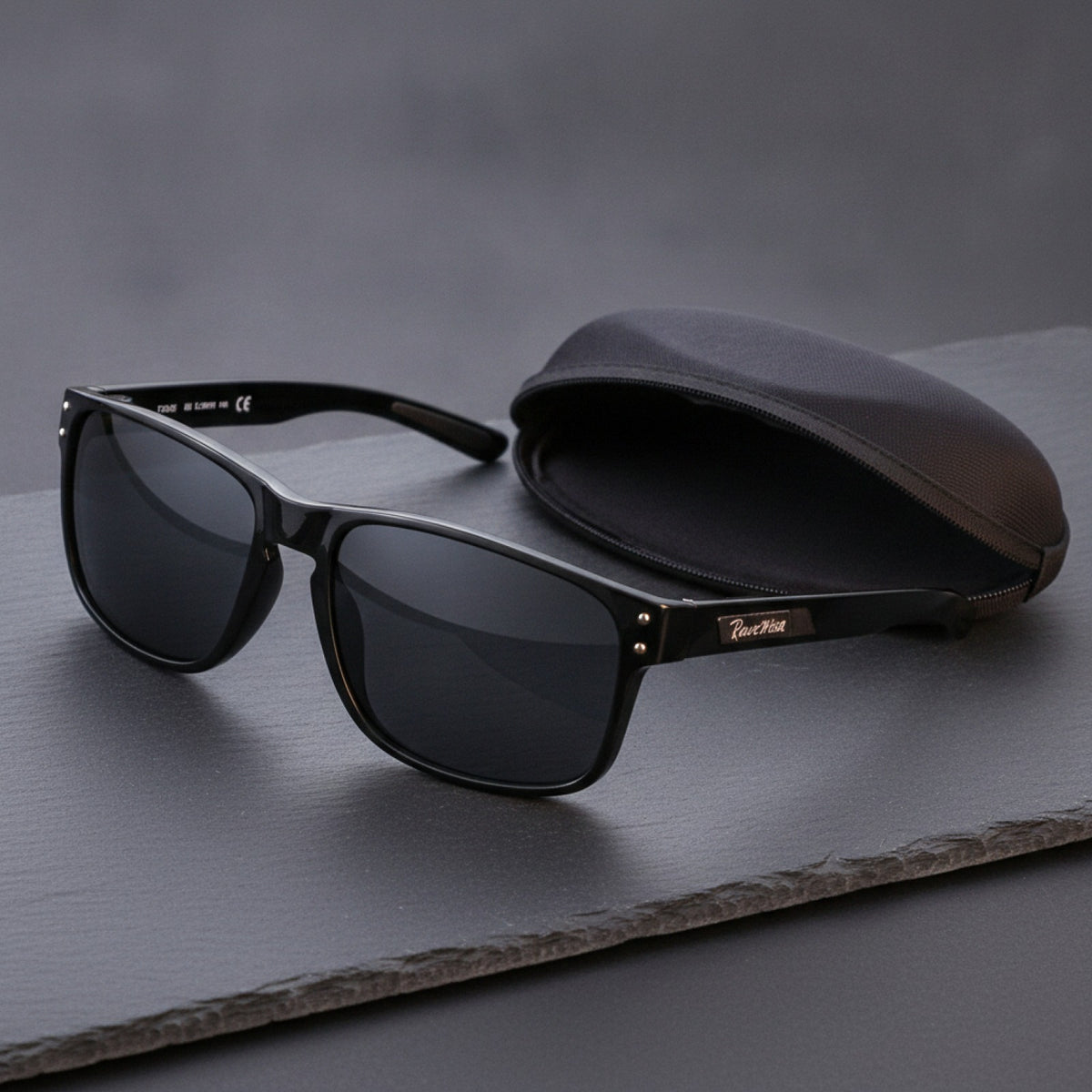 Lunettes de soleil homme carrées polarisées TR90 - Protection UV