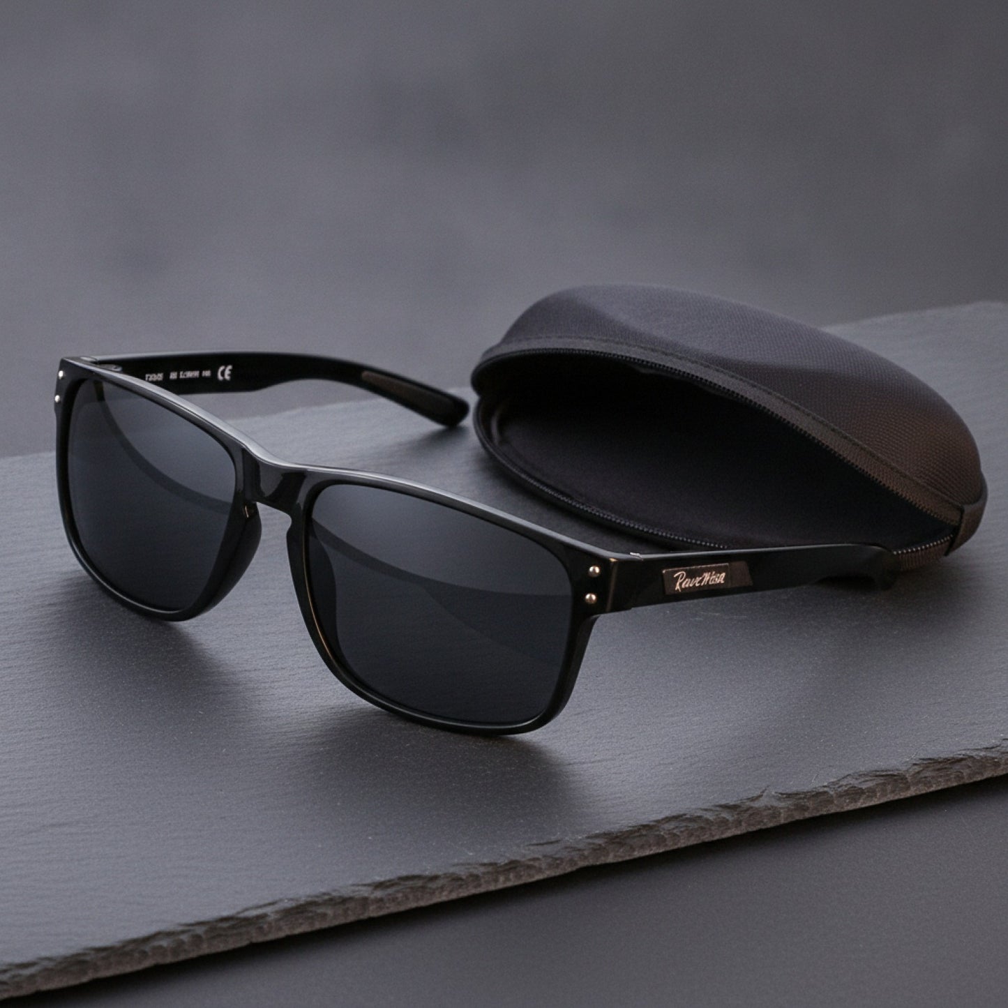 Lunettes de soleil homme carrées polarisées TR90 - Protection UV