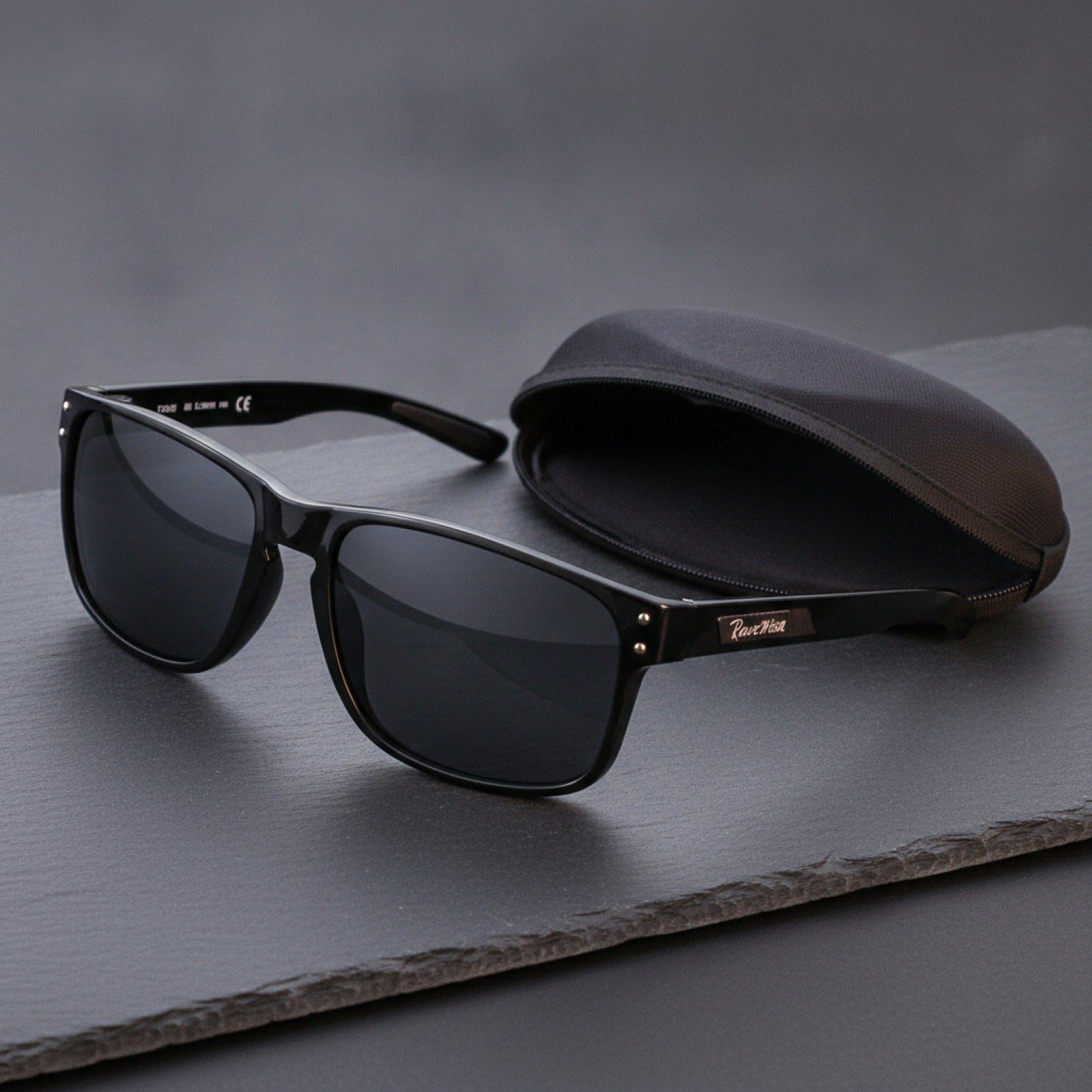 Lunettes de soleil homme carrées polarisées TR90 - Protection UV