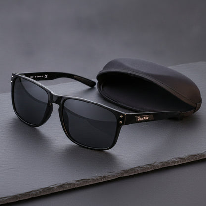 Lunettes de soleil homme carrées polarisées TR90 - Protection UV