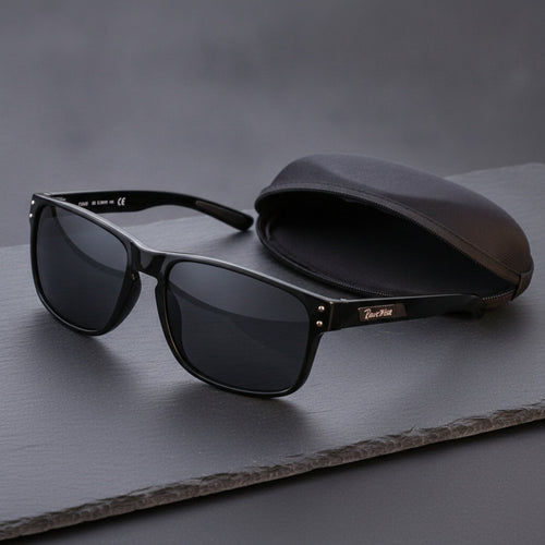 Lunettes de soleil homme carrées polarisées TR90 - Protection UV