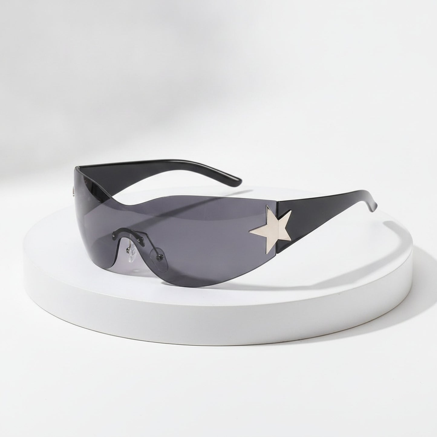 Lunettes de Soleil Punk Rondes Sans Monture Y2K pour Homme et Femme