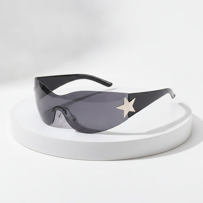 Lunettes de Soleil Punk Rondes Sans Monture Y2K pour Homme et Femme
