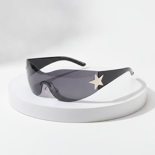 Lunettes de Soleil Punk Rondes Sans Monture Y2K pour Homme et Femme