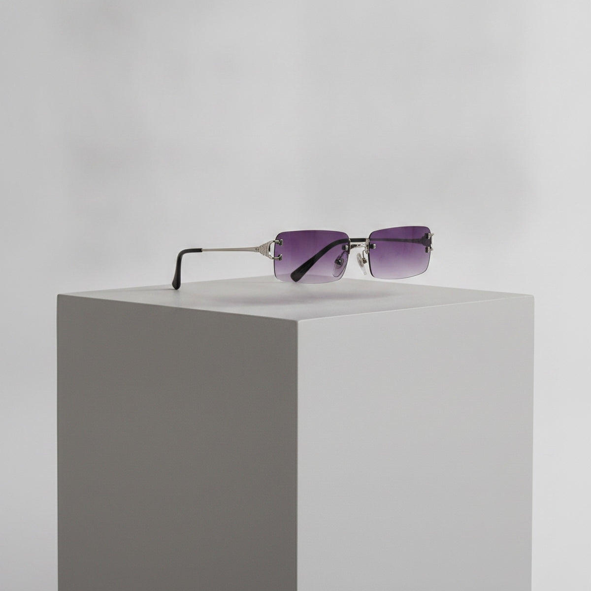 Lunettes de Soleil Carrées Sans Monture UV400 - Style Moderne Homme & Femme