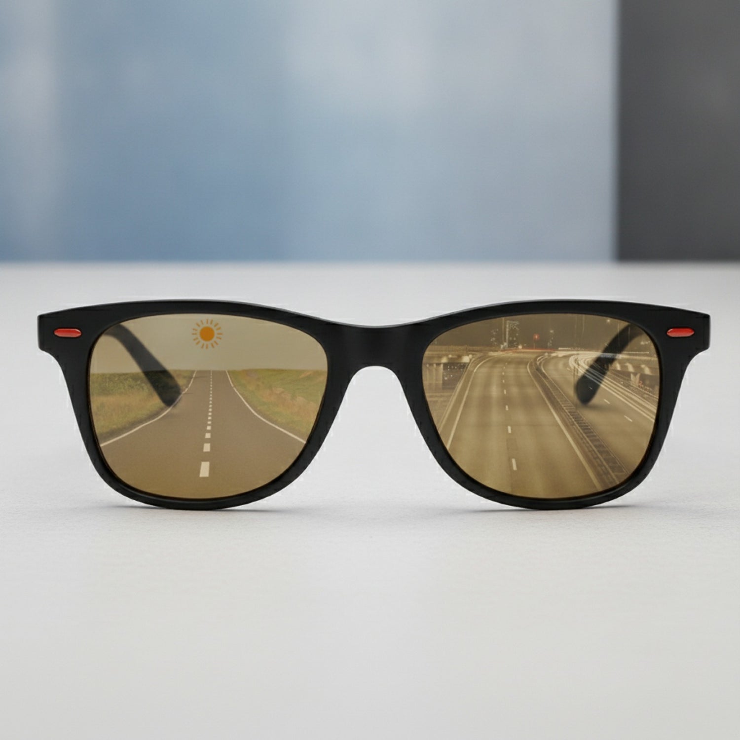 Lunettes de Soleil Polarisées Vision Nocturne pour Homme - Style Pilote Sportif