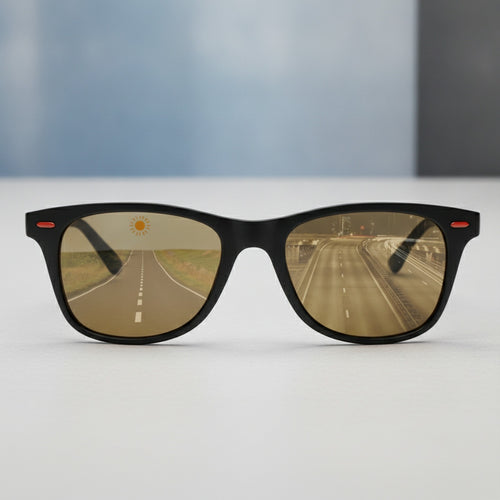 Lunettes de Soleil Polarisées Vision Nocturne pour Homme - Style Pilote Sportif