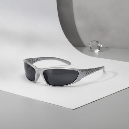 Lunettes de Soleil Y2K Argentées Futuristes pour Femmes et Hommes